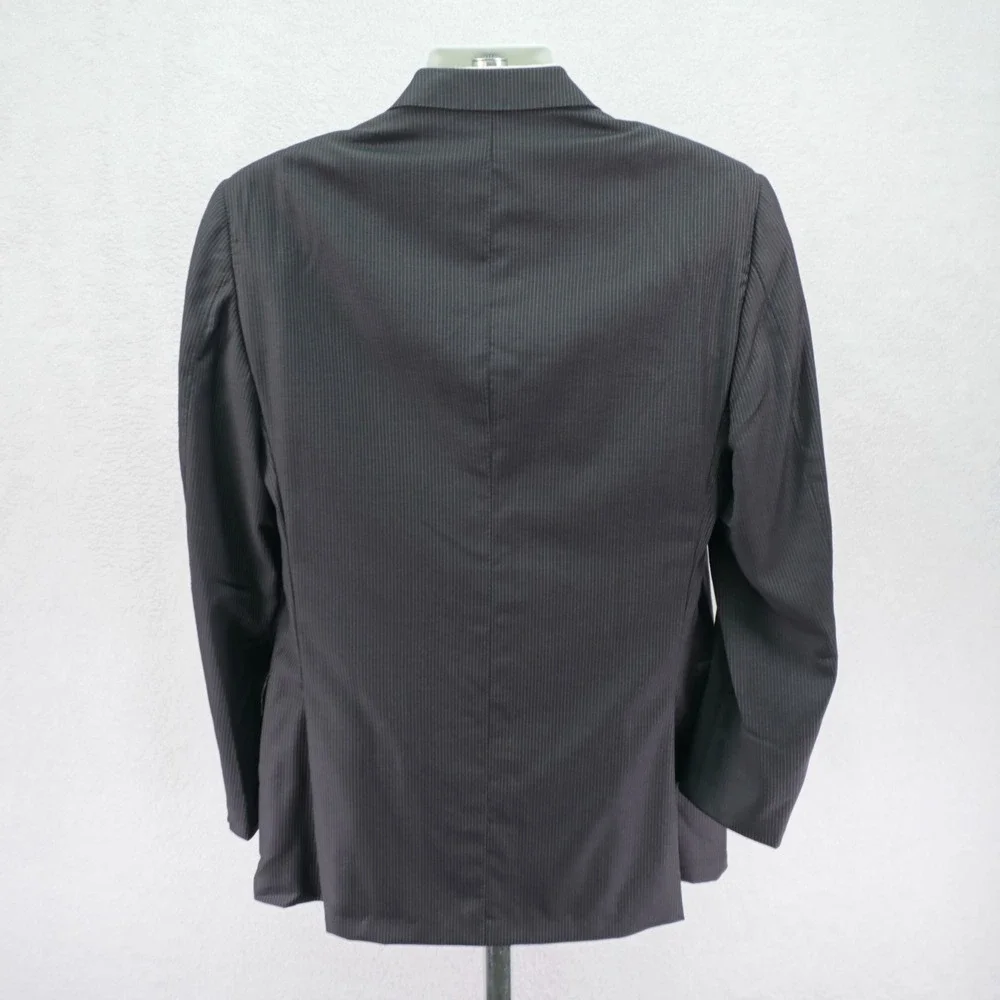 NEW‎ Ermenegildo Zegna Black Striped Trofeo Wool 2 Piece Suit 38L 33 / 32